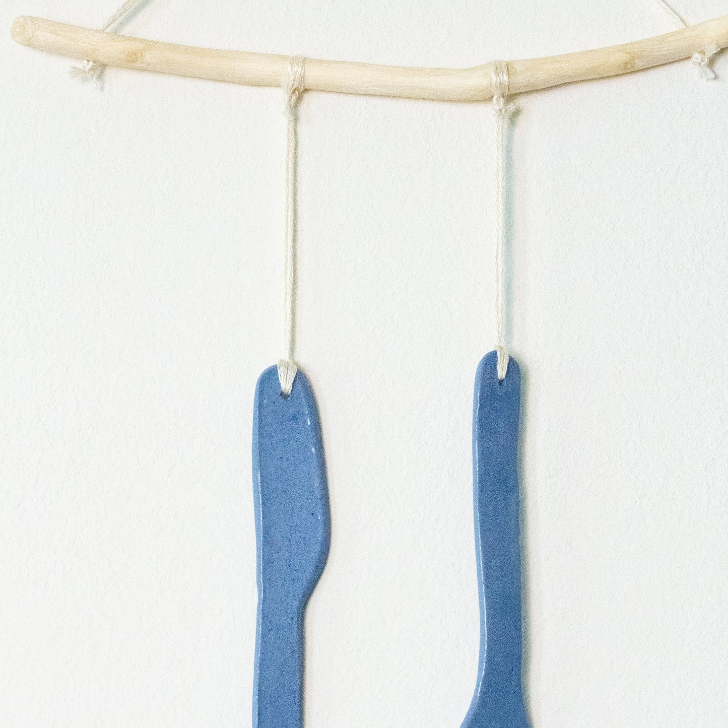 Knife & Fork Blue - Handmade Ceramic Wall Hanging