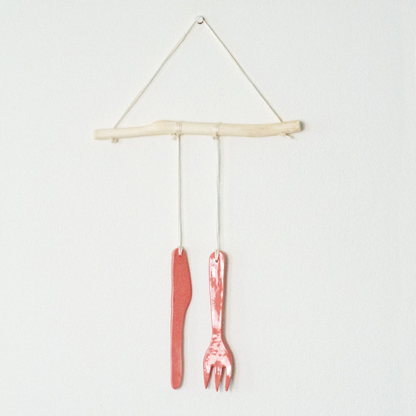 Knife & Fork Red - Handmade Ceramic Wall Hanging